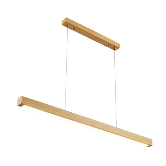 Minimalist Solid Wood LED Pendant Light for Dining Room