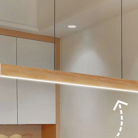 Minimalist Solid Wood LED Pendant Light for Dining Room