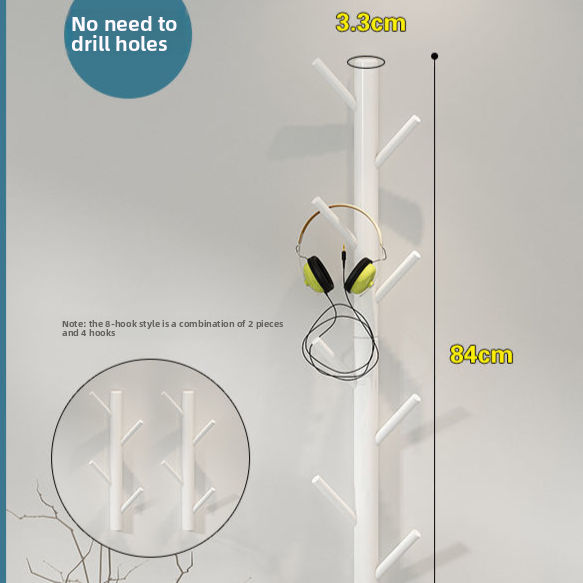 Minimalist Solid Wood Wall Mounted Coat Rack