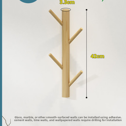 Minimalist Solid Wood Wall Mounted Coat Rack