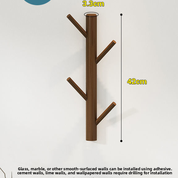 Minimalist Solid Wood Wall Mounted Coat Rack