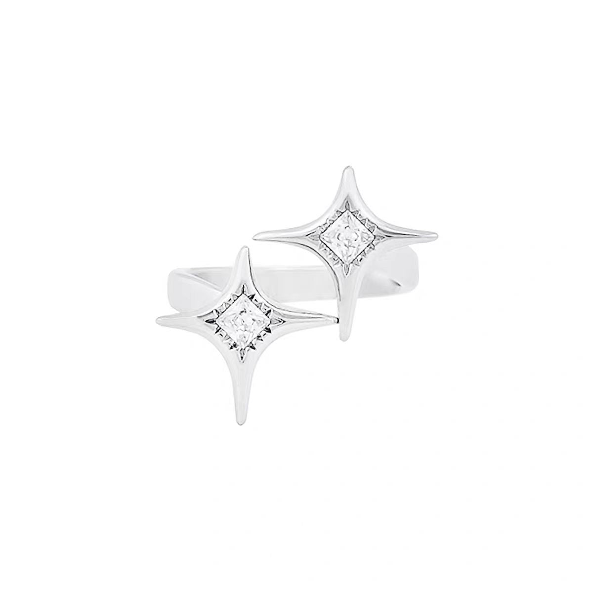 Minimalist Sparkling Star Zircon Ring