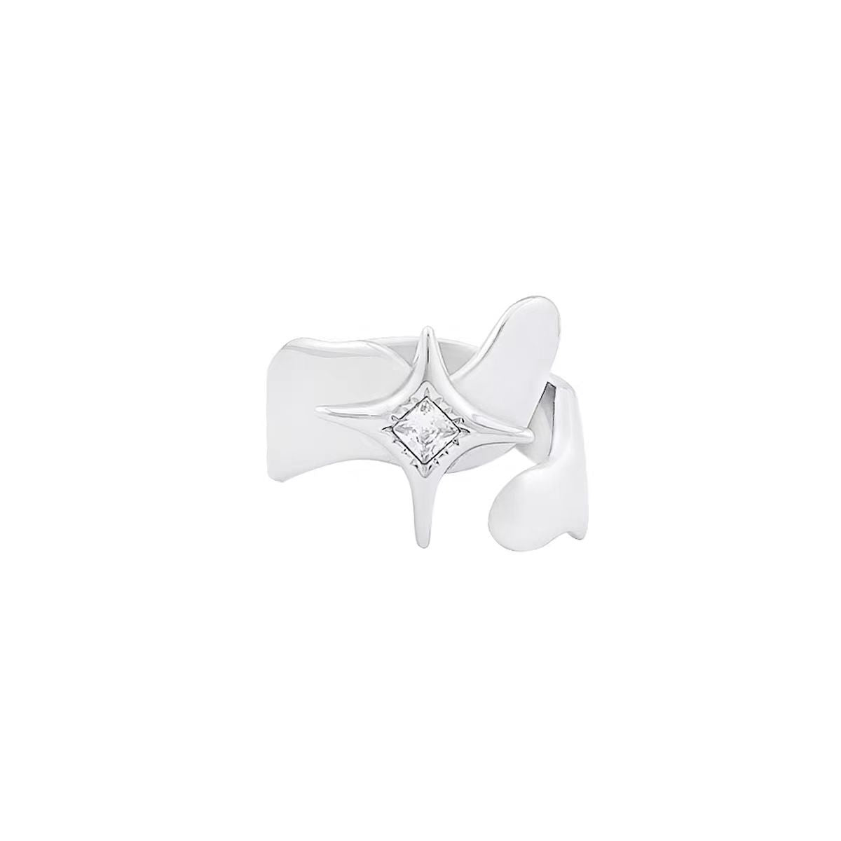 Minimalist Sparkling Star Zircon Ring