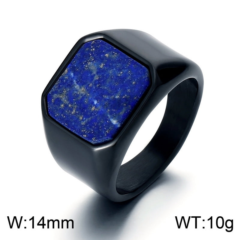 Minimalist Square Ring with Stone Accents