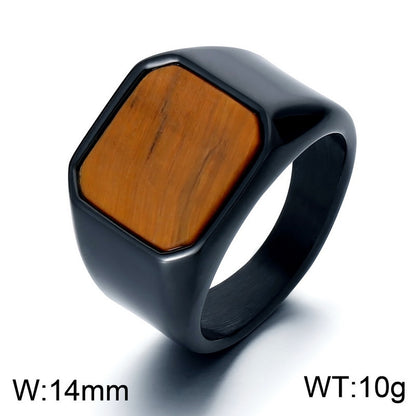 Minimalist Square Ring with Stone Accents