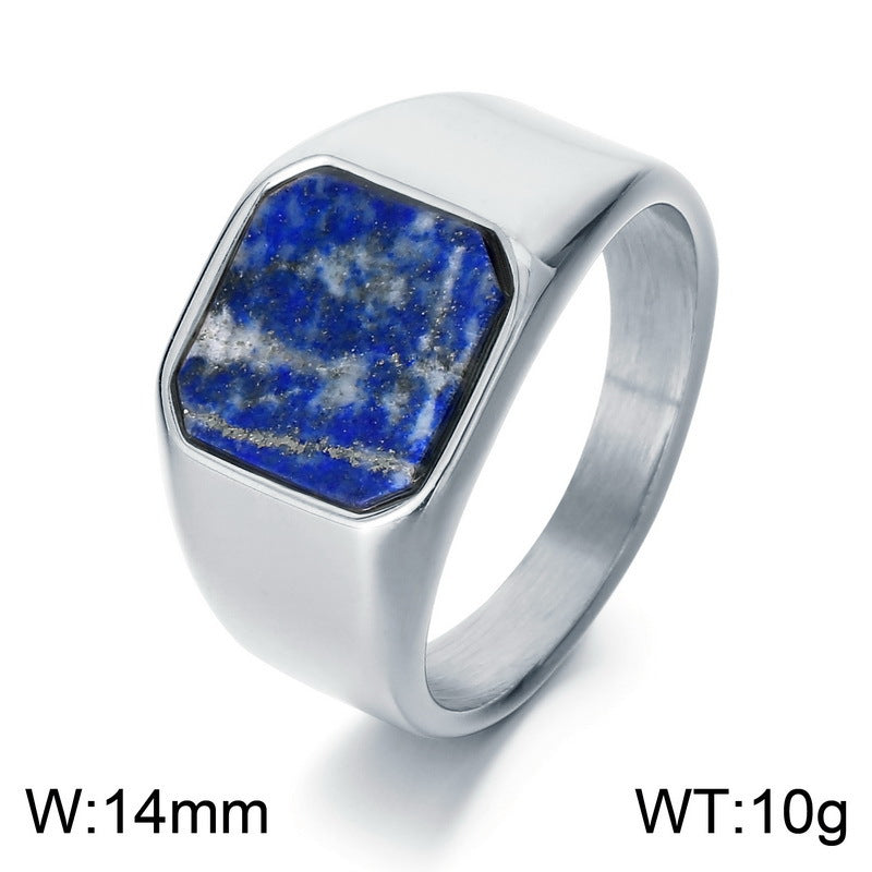 Minimalist Square Ring with Stone Accents