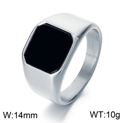 Minimalist Square Ring with Stone Accents