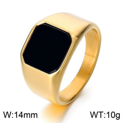 Minimalist Square Ring with Stone Accents