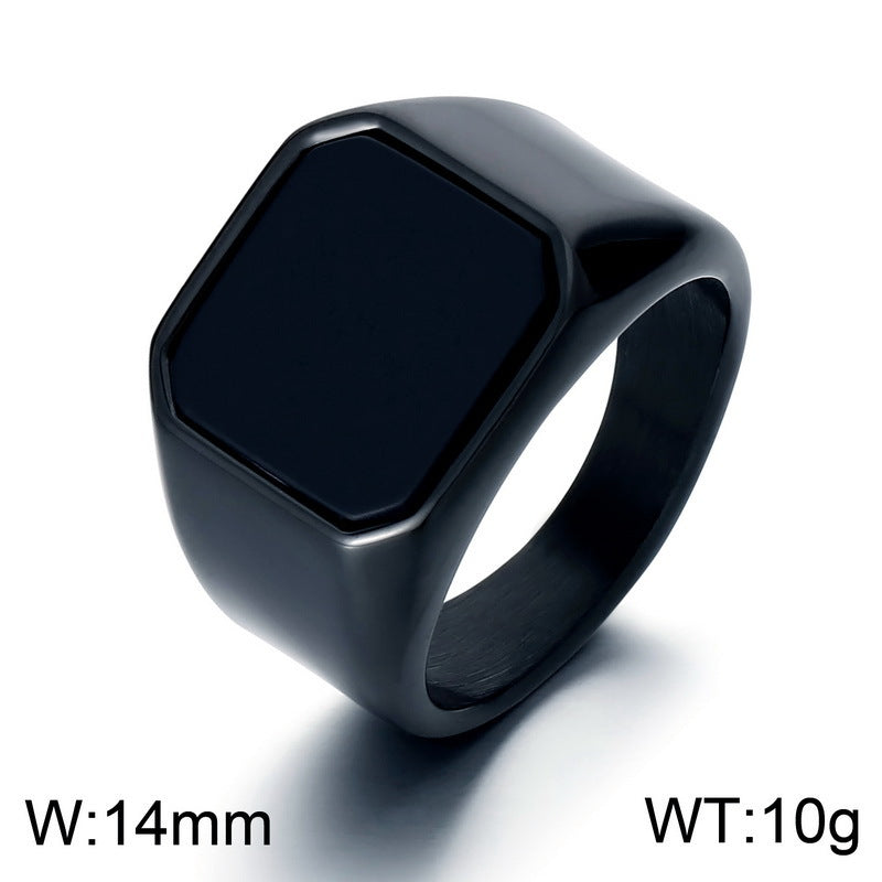 Minimalist Square Ring with Stone Accents