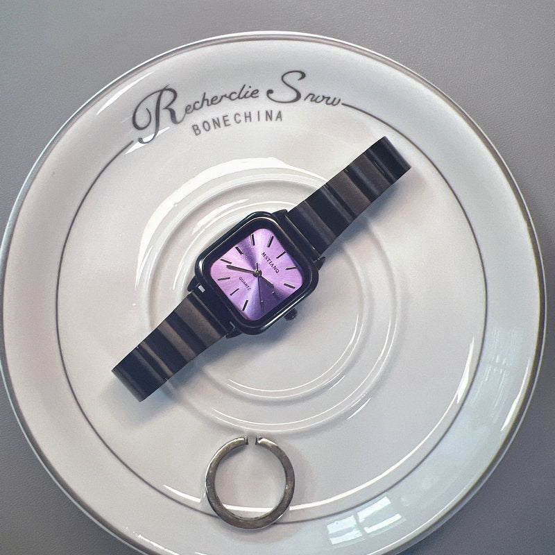 Minimalist Square Women Watch Steel Band