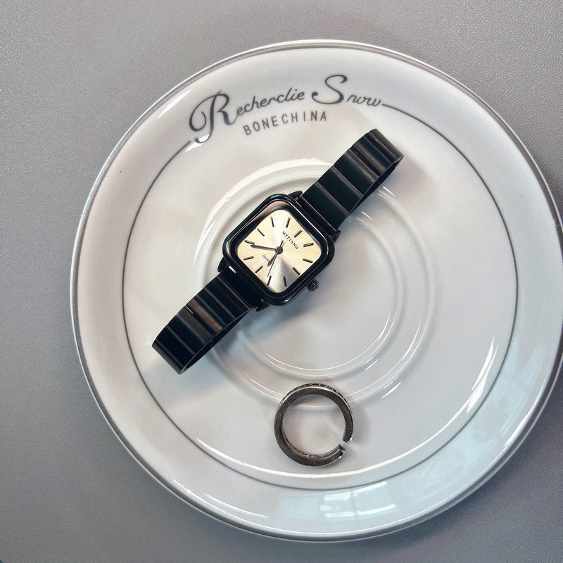 Minimalist Square Women Watch Steel Band