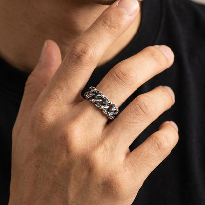 Minimalist stainless steel men's layered rings