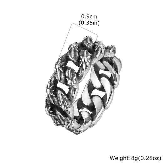Minimalist stainless steel men's layered rings