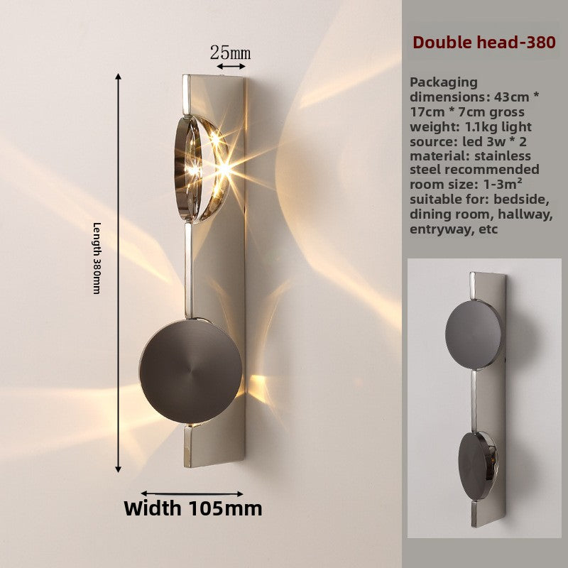 Minimalist Stainless Steel Projection Wall Lamp
