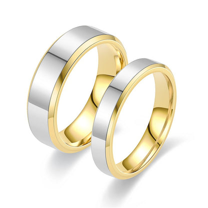 Minimalist Titanium Steel Gold Plated Ring
