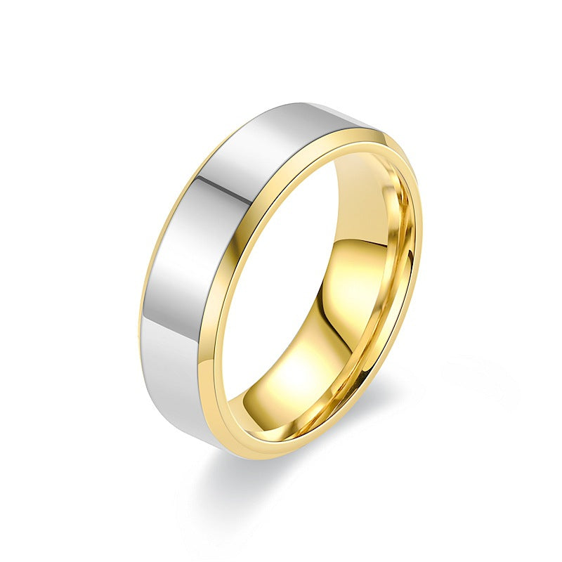 Minimalist Titanium Steel Gold Plated Ring