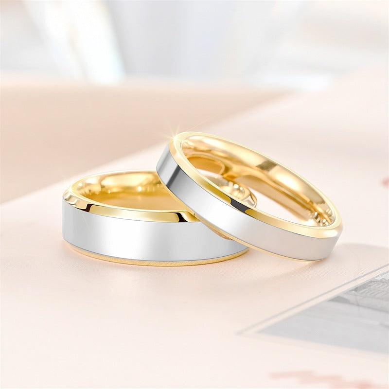 Minimalist Titanium Steel Gold Plated Ring