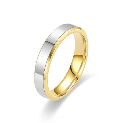 Minimalist Titanium Steel Gold Plated Ring