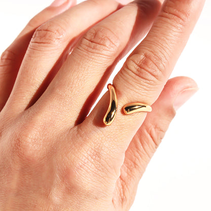 Minimalist Water Drop Open Ring