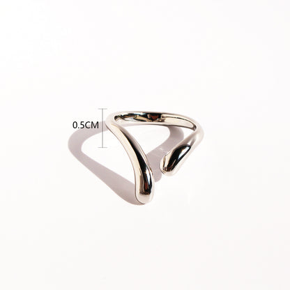 Minimalist Water Drop Open Ring
