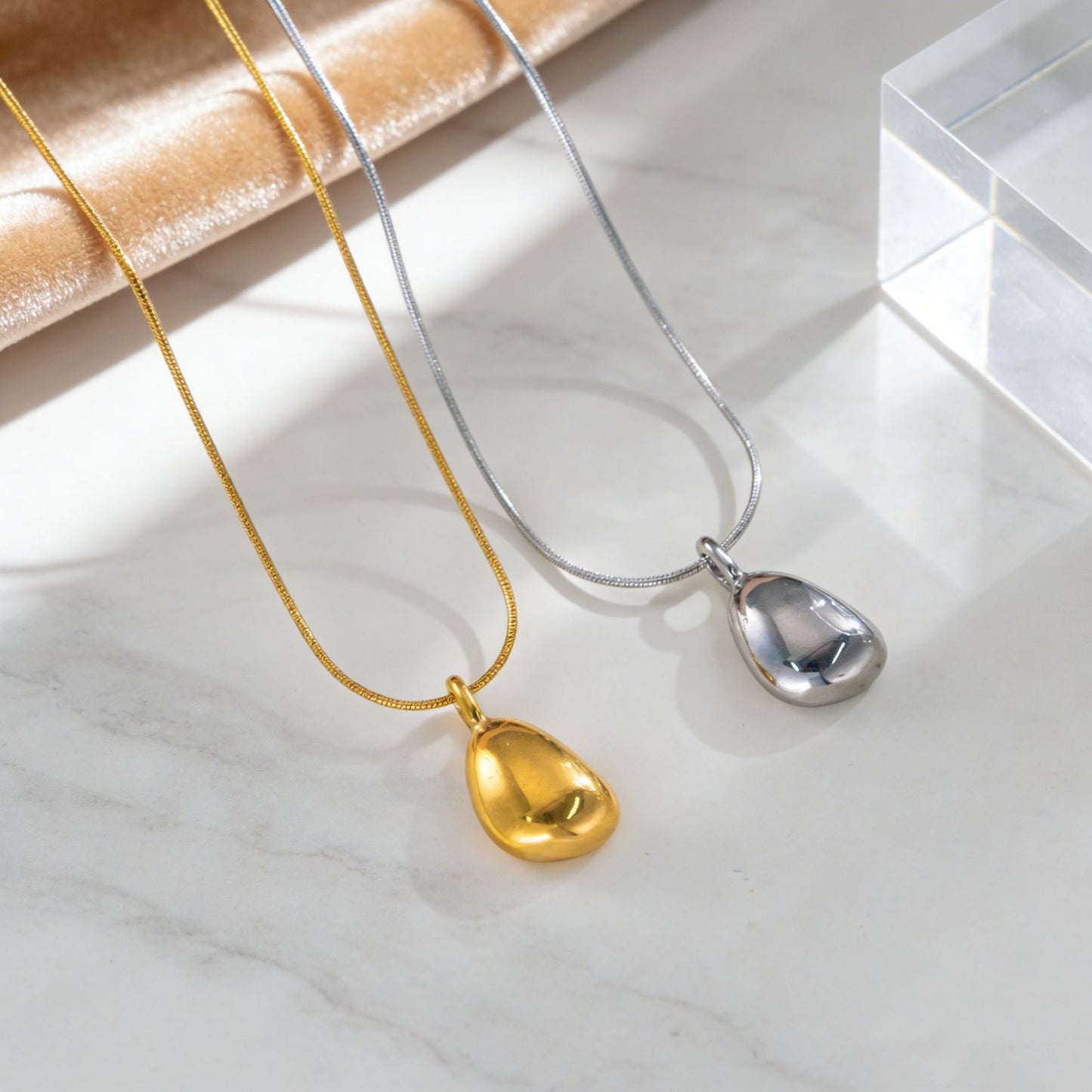 Minimalist Water Drop Titanium Steel Necklace