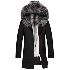 Black A Style Fox Fur Collar