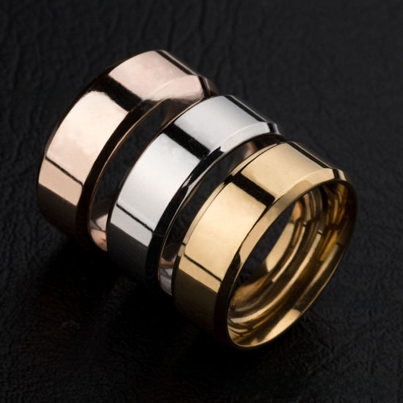 Mirror Polished Titanium Steel Ring for Men and Women
