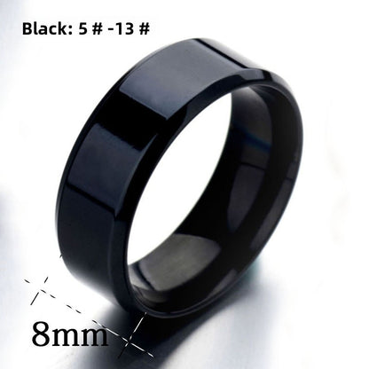 Mirror Polished Titanium Steel Ring for Men and Women