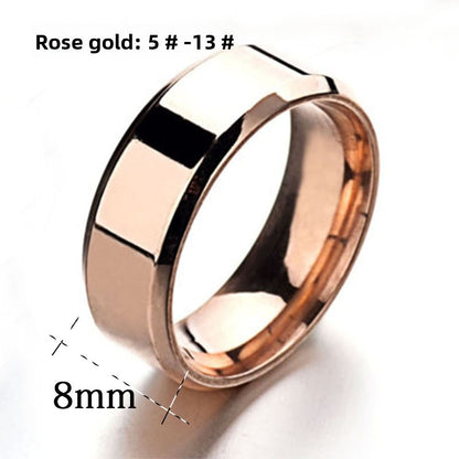 Mirror Polished Titanium Steel Ring for Men and Women