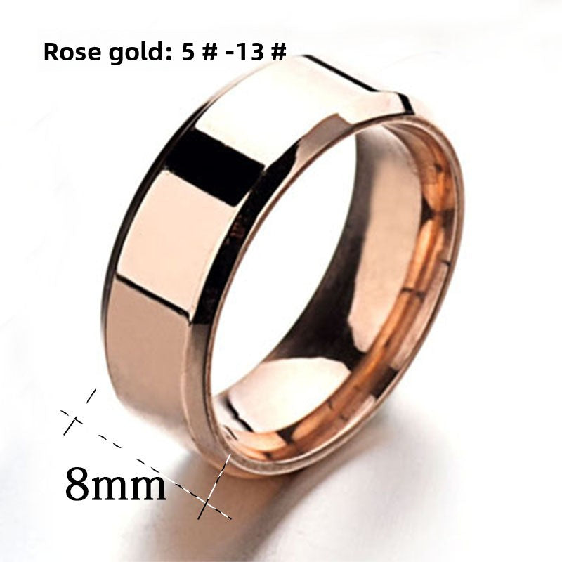 Mirror Polished Titanium Steel Ring for Men and Women