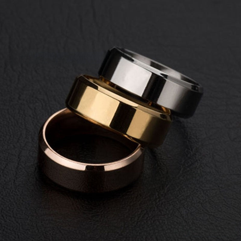 Mirror Polished Titanium Steel Ring for Men and Women