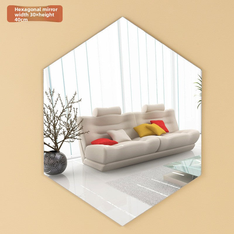 Mirror Wall Sticker, Self-Adhesive Oval