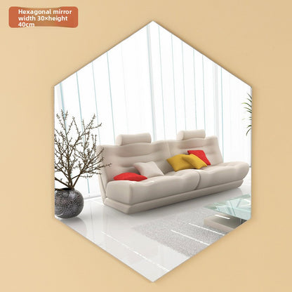 Mirror Wall Sticker, Self-Adhesive Oval