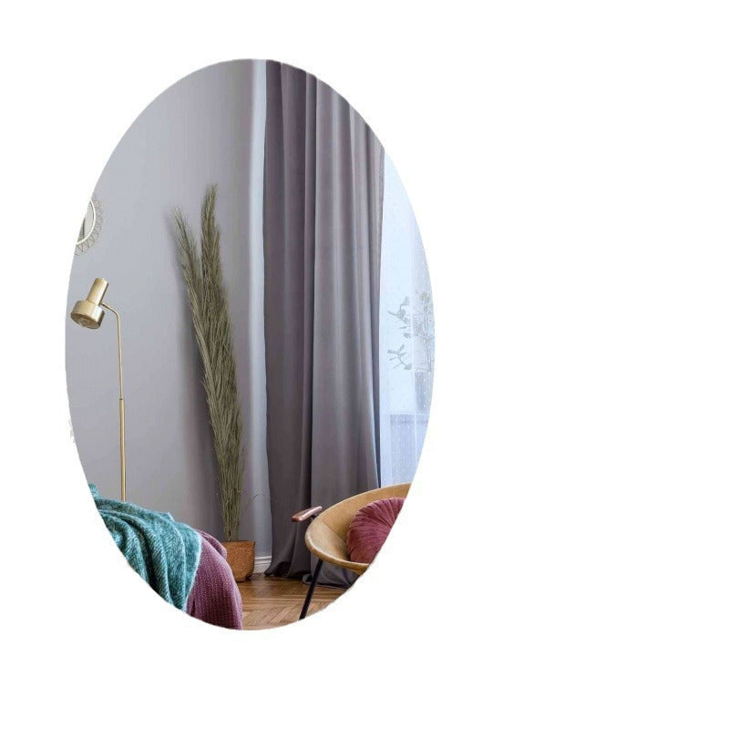 Mirror Wall Sticker, Self-Adhesive Oval