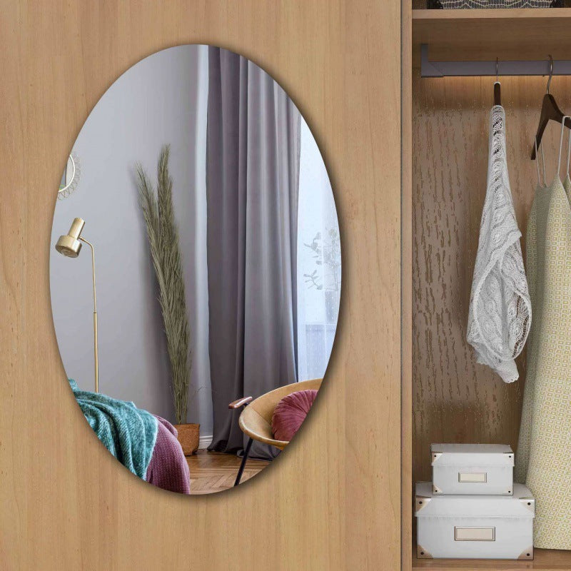 Mirror Wall Sticker, Self-Adhesive Oval