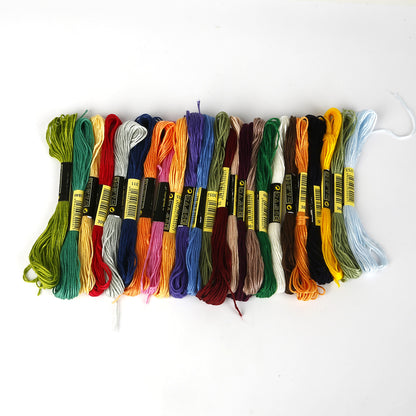 Mixed cross-stitch thread matching and replacement