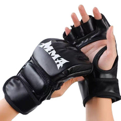 Black half-finger boxing gloves