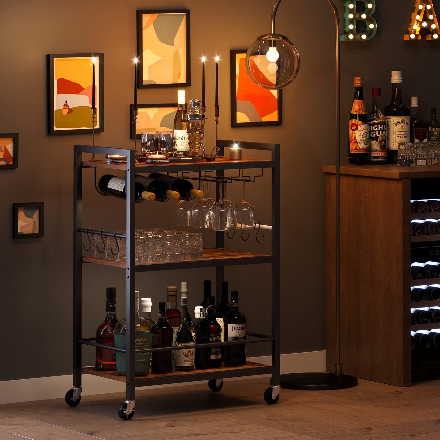 Mobile Multifunctional Wine Rack