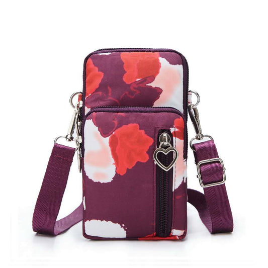 Mobile phone bag with a cross-body strap for women