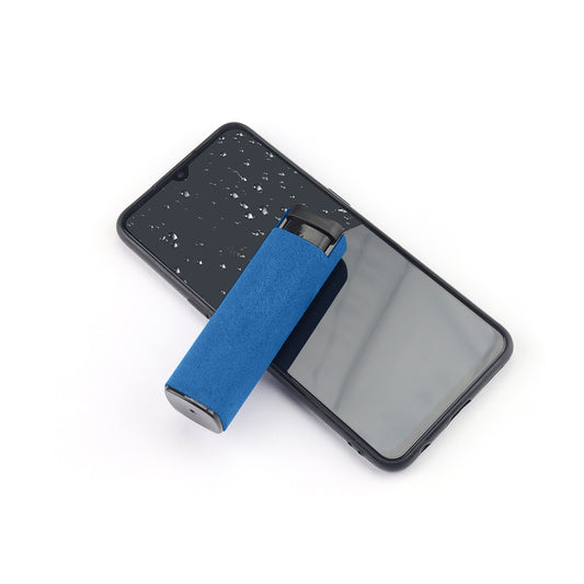 Mobile phone screen cleaning agent and wiping tool in one unit