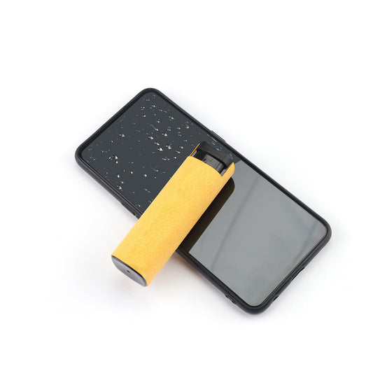Mobile phone screen cleaning agent and wiping tool in one unit