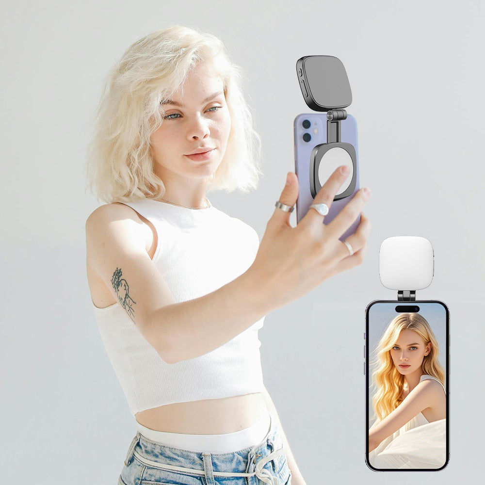 Mobile Phone Selfie Fill Light with Makeup Mirror