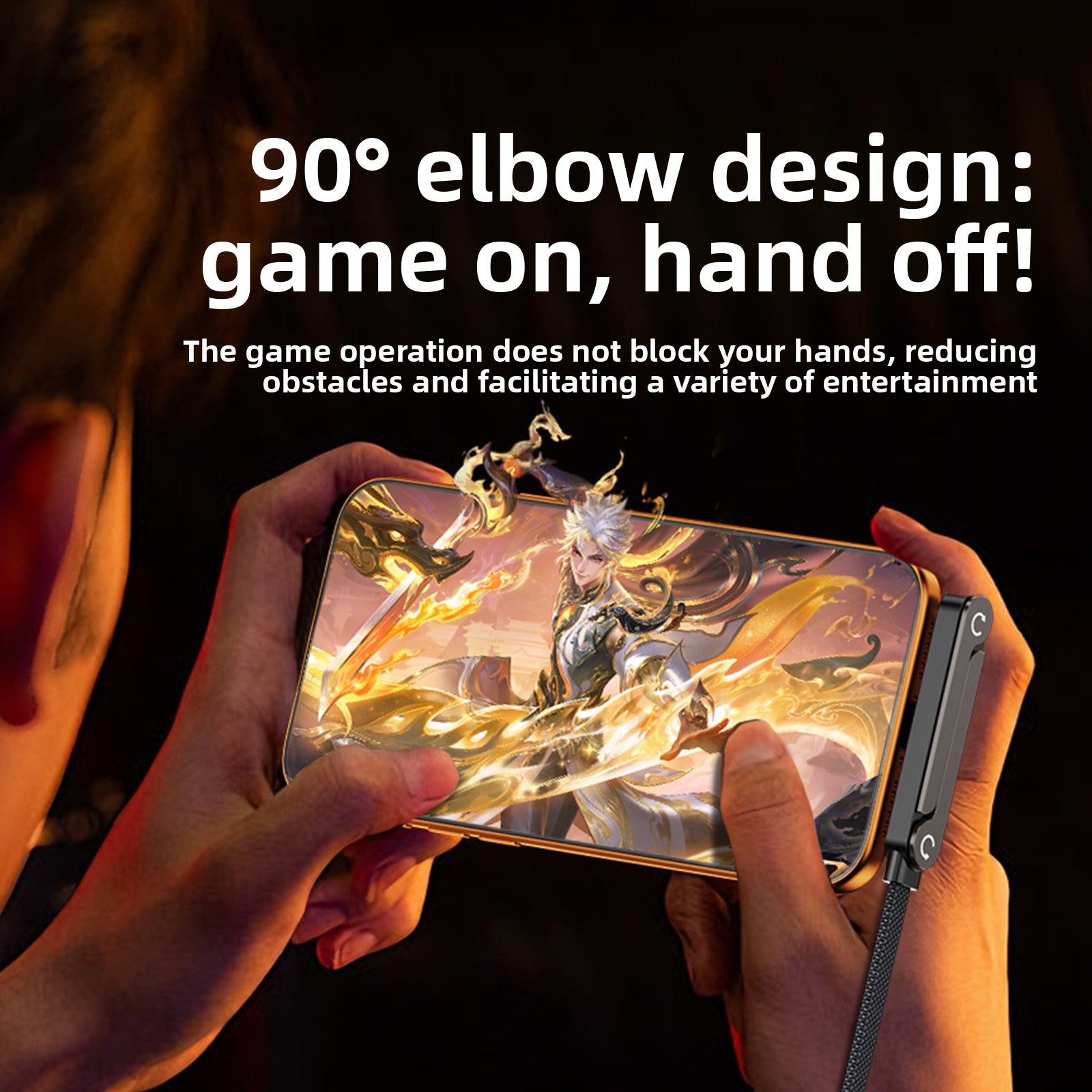 Mobile Phone Stand with Elbow Charging Cable