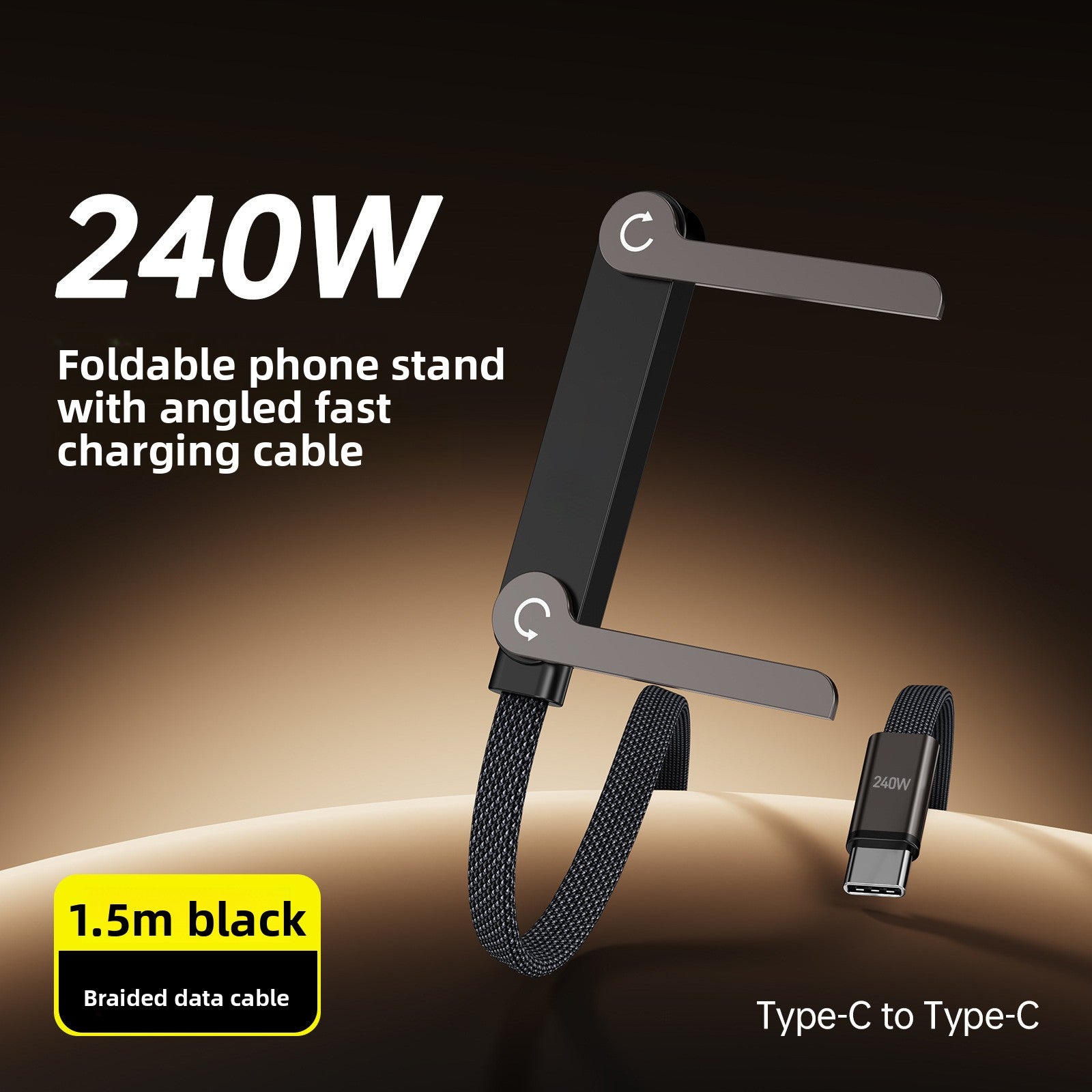 Mobile Phone Stand with Elbow Charging Cable