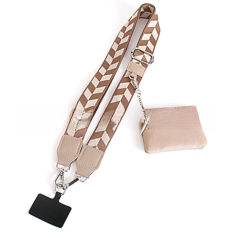 Mobile phone wide shoulder strap crossbody shoulder strap