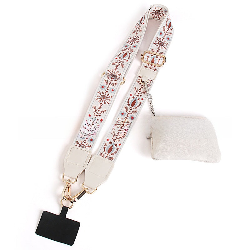 Mobile phone wide shoulder strap crossbody shoulder strap