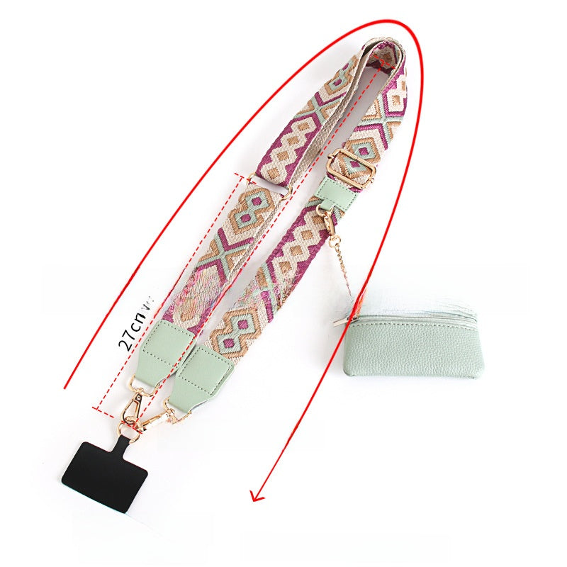 Mobile phone wide shoulder strap crossbody shoulder strap