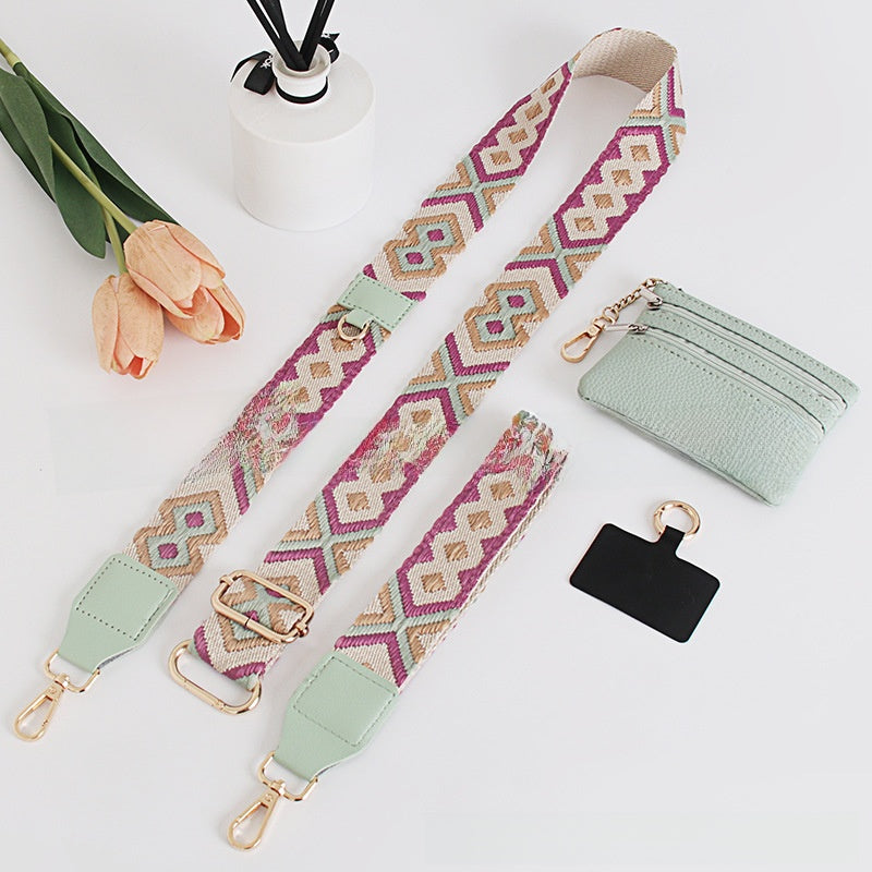 Mobile phone wide shoulder strap crossbody shoulder strap