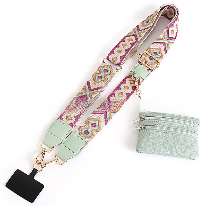 Mobile phone wide shoulder strap crossbody shoulder strap