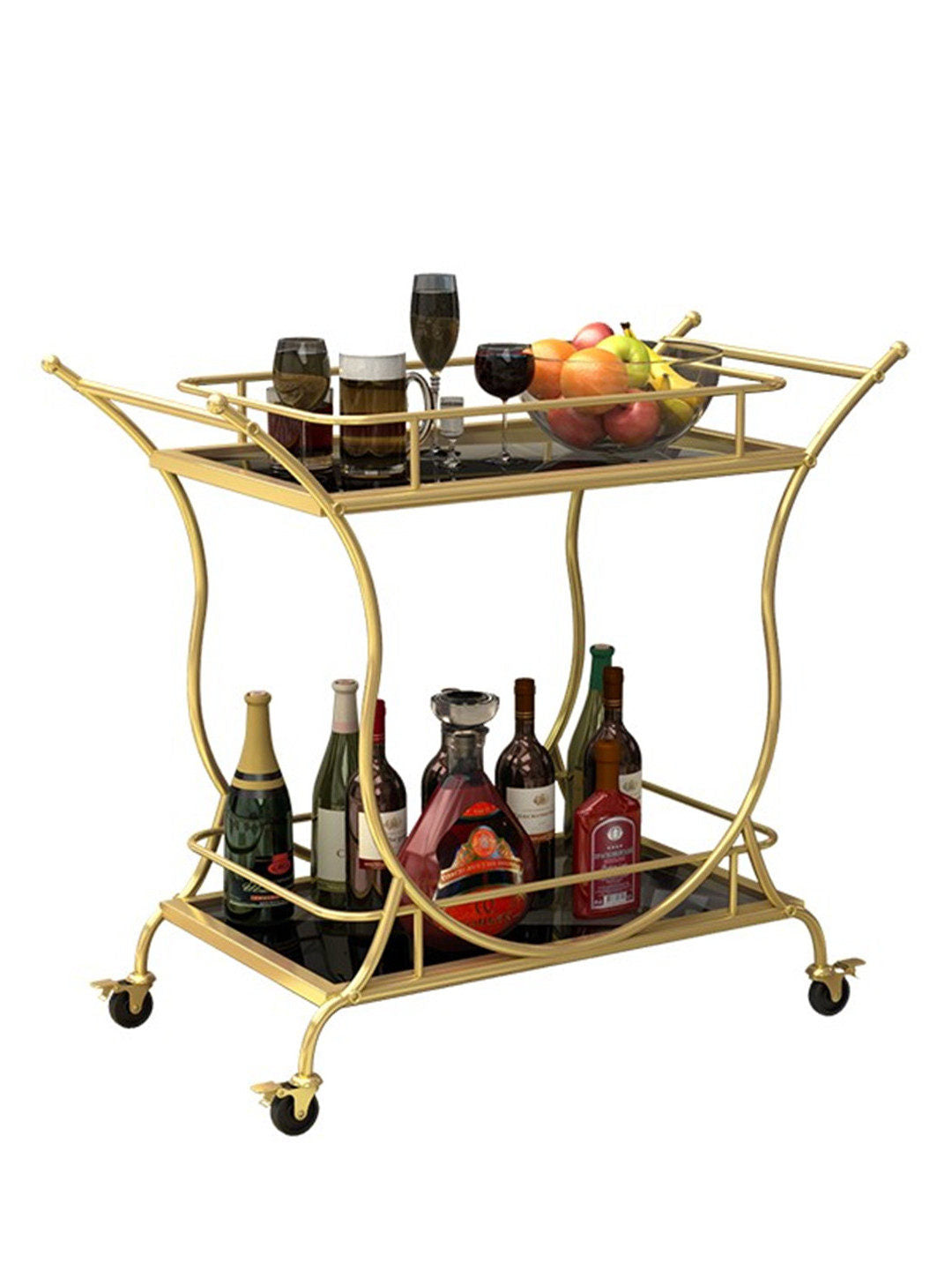 Mobile Service Trolley with Storage Shelves